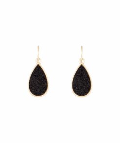 Black Glitter TearEarrings