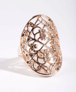 Rose Filigree Shield Ring