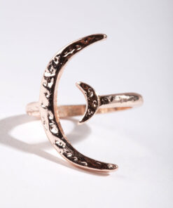 Rose Crescent Moon Open Ring