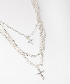 Mix Chain Cross 4-row Necklace