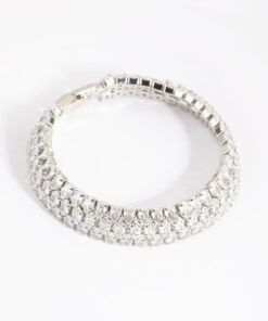 Rhodium  Tennis Bracelet