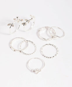 Leaves Ring Stack 8-Pack