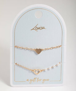 Open Heart & Pearl Bracelet Pack