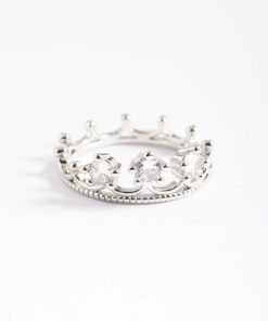 Rhodium  Crown Ring