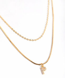 Letter P Layered Initial Necklace