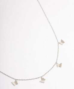 Stainless Steel Butterfly Charm Necklace