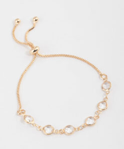 Circle Glass Stone Toggle Bracelet