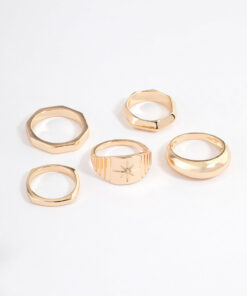 Mixed Shape Star Ring 5-Pack