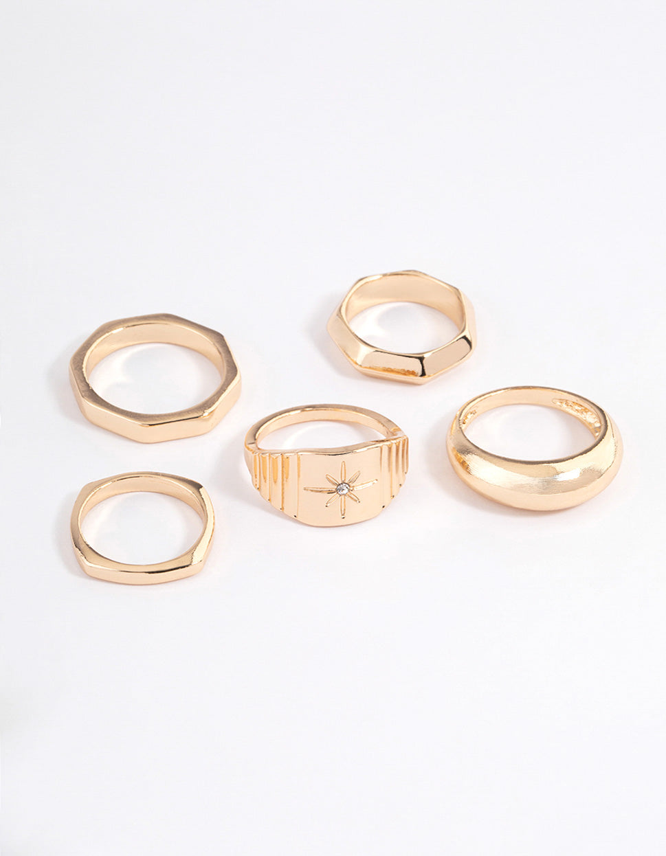 Mixed Shape Star Ring 5-Pack