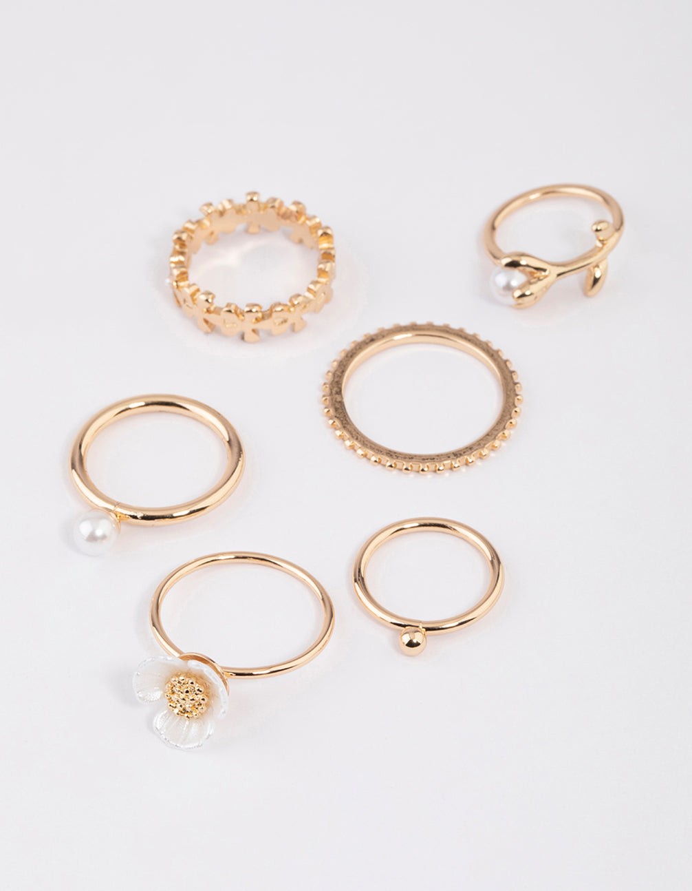 Pearl Flower Ring 6-Pack