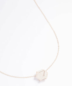 Rose Clear Quartz  Shard Cage Necklace