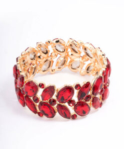 Red Adjustable Stone Bracelet