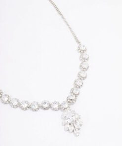 Rhodium Floral Statement  Necklace