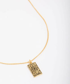 Wheel Tarot Card Pendant Necklace