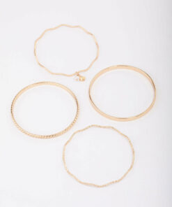Wavy Bangle 4-Pack
