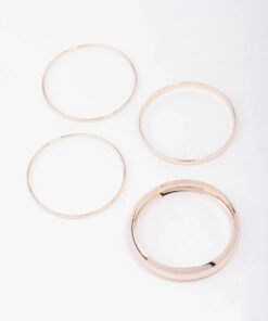 Rose Thick & Thin Bangle 4-Pack