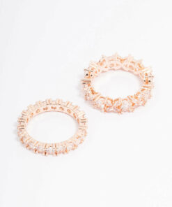 Rose Flower Stacking Ring Set