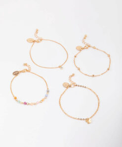 Beaded Coin Bracelet 4-Pack