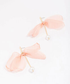 Fabric Knotted Flower Earrings
