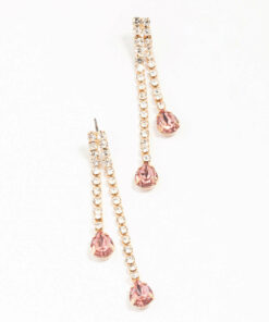 Double Pink Pear Earrings