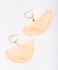 Fabric Flower Huggie Earrings