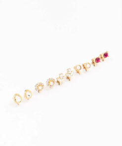 Jewel Stone Clip On Earring 5-Pack