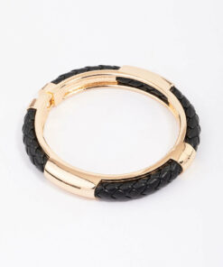 & Black Textured Bangle