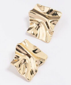 Warped Metal Stud Earrings