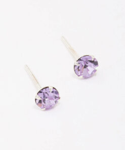Lilac Czech Crystal Small Stud Earrings