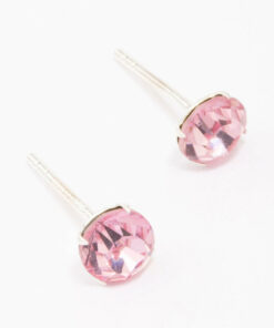Pink Czech Crystal Small Stud Earrings