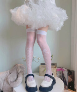 bow ribbon lace up stockings