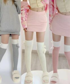 Soft baby doll pompon stockings
