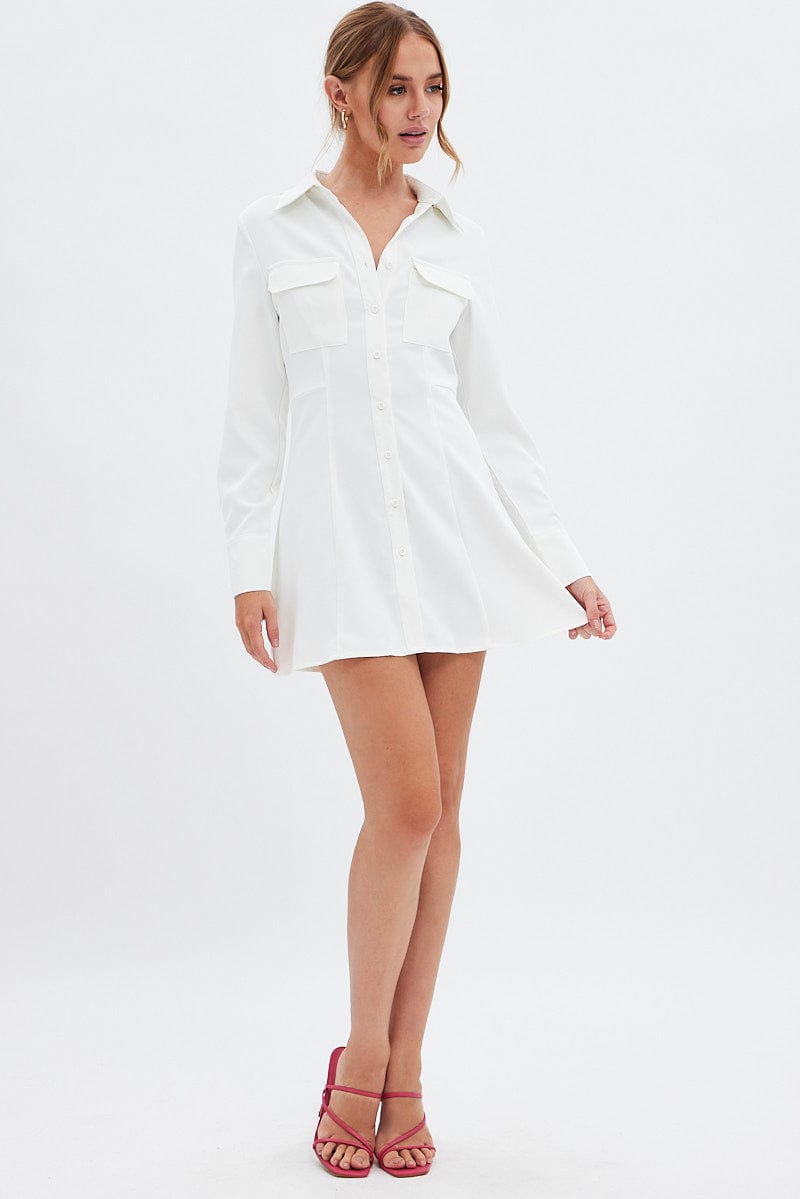 White Shirt Dress Long Sleeve - Image 2