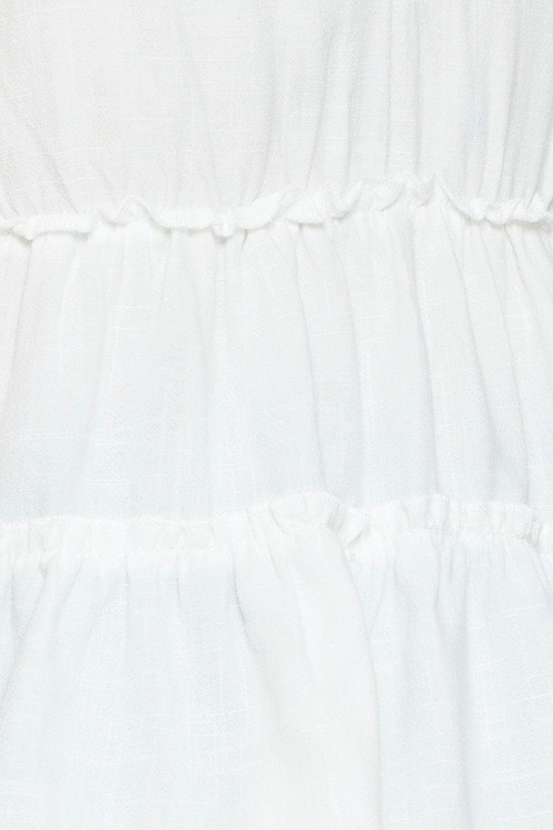 White Peplum Blouse Sleeveless V-Neck - Image 6